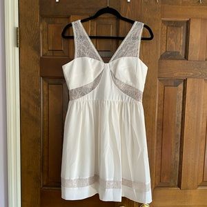 Max & Cleo Sleeveless Formal Dress in White with Lace Detail - Size 10 (EUC)